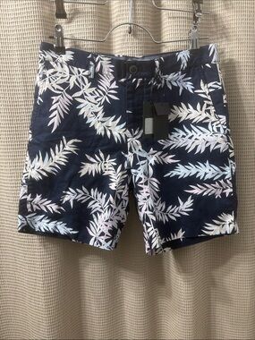 Club Monaco Navy Floral Print Shorts
